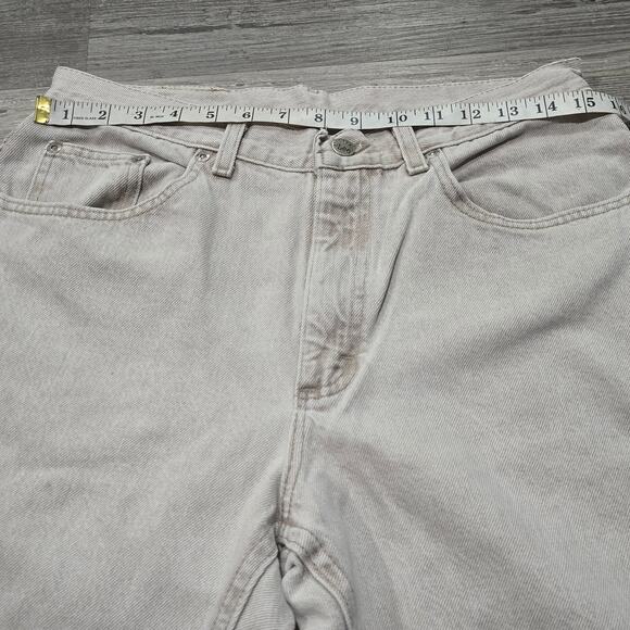 Vintage Riveted 90s Levi Light Brown Straight Leg Denim Jeans - Picture 5 of 7